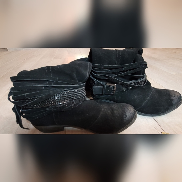 Naughty Monkey Leather Tall Boots w A Touch of Sparkle ✨ Sz 8.5 - Picture 10 of 11